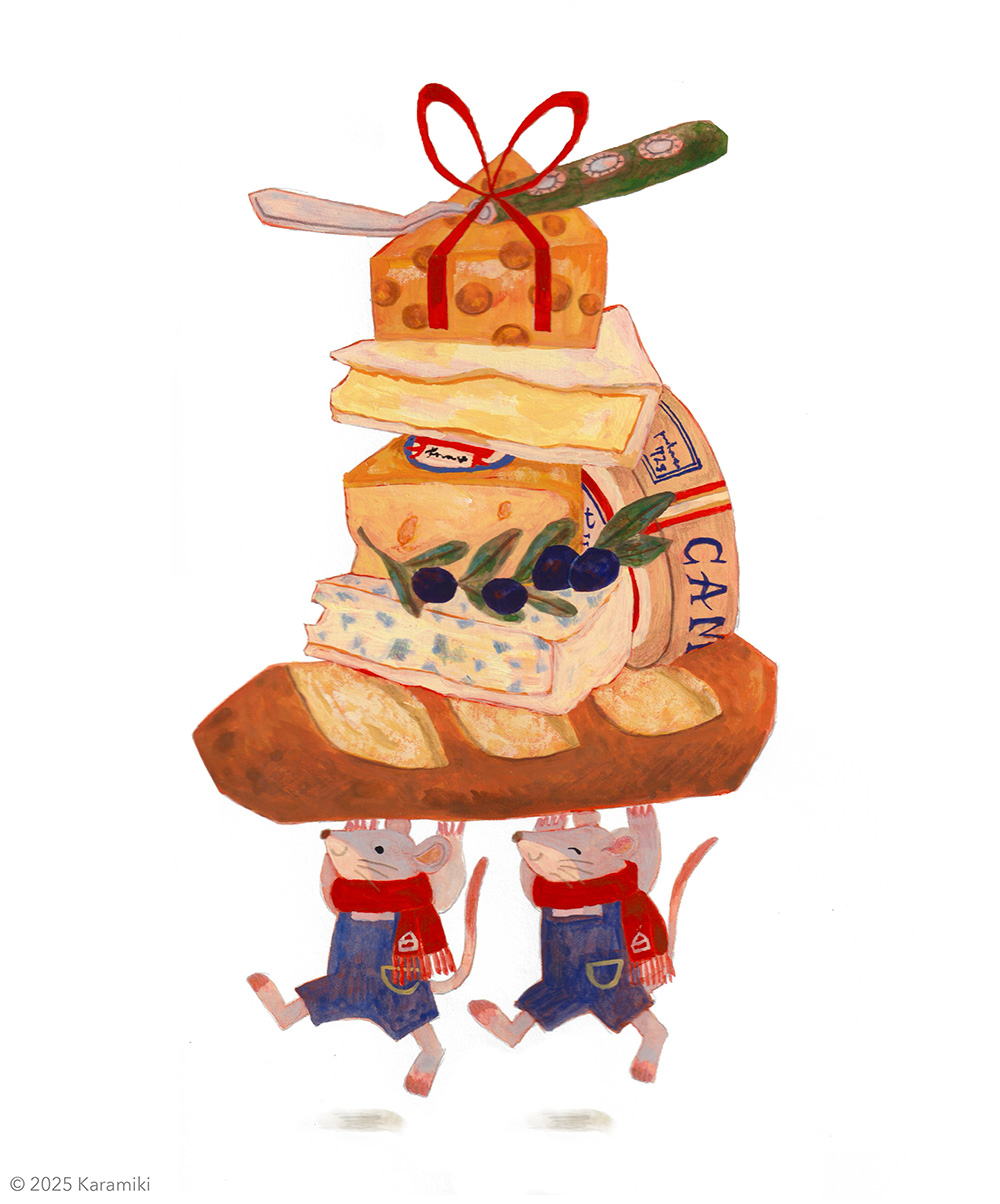 チーズとネズミのイラスト