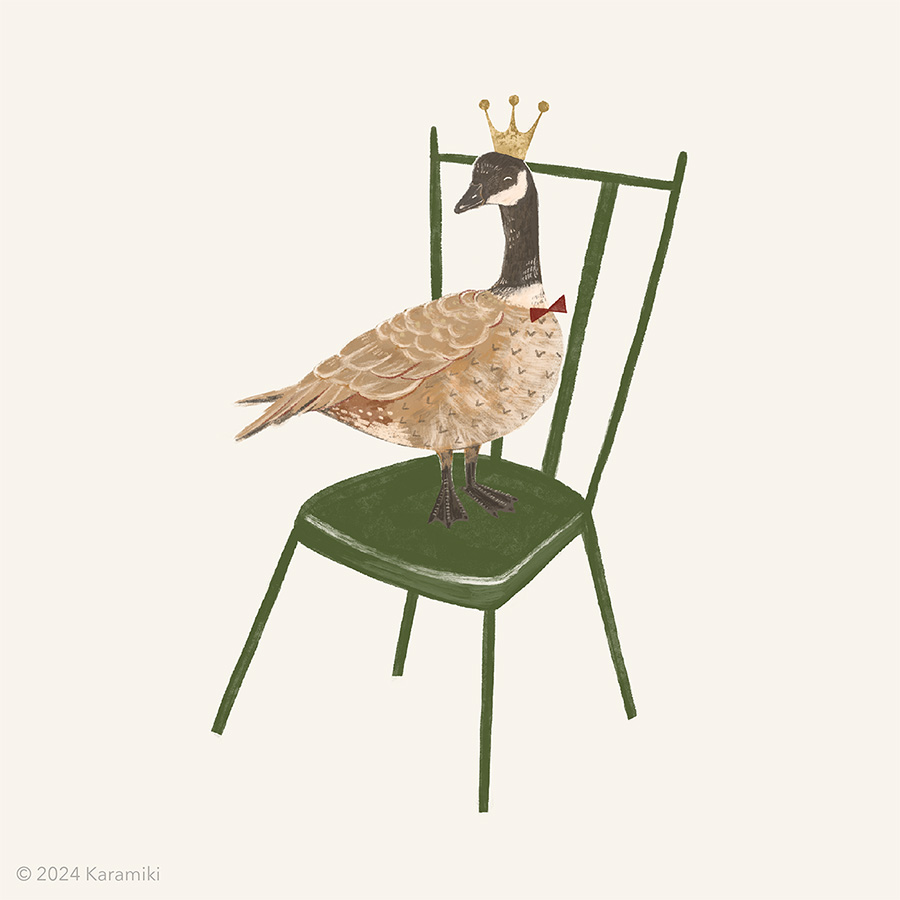 友愛賞、シジュウカラガンのイラスト