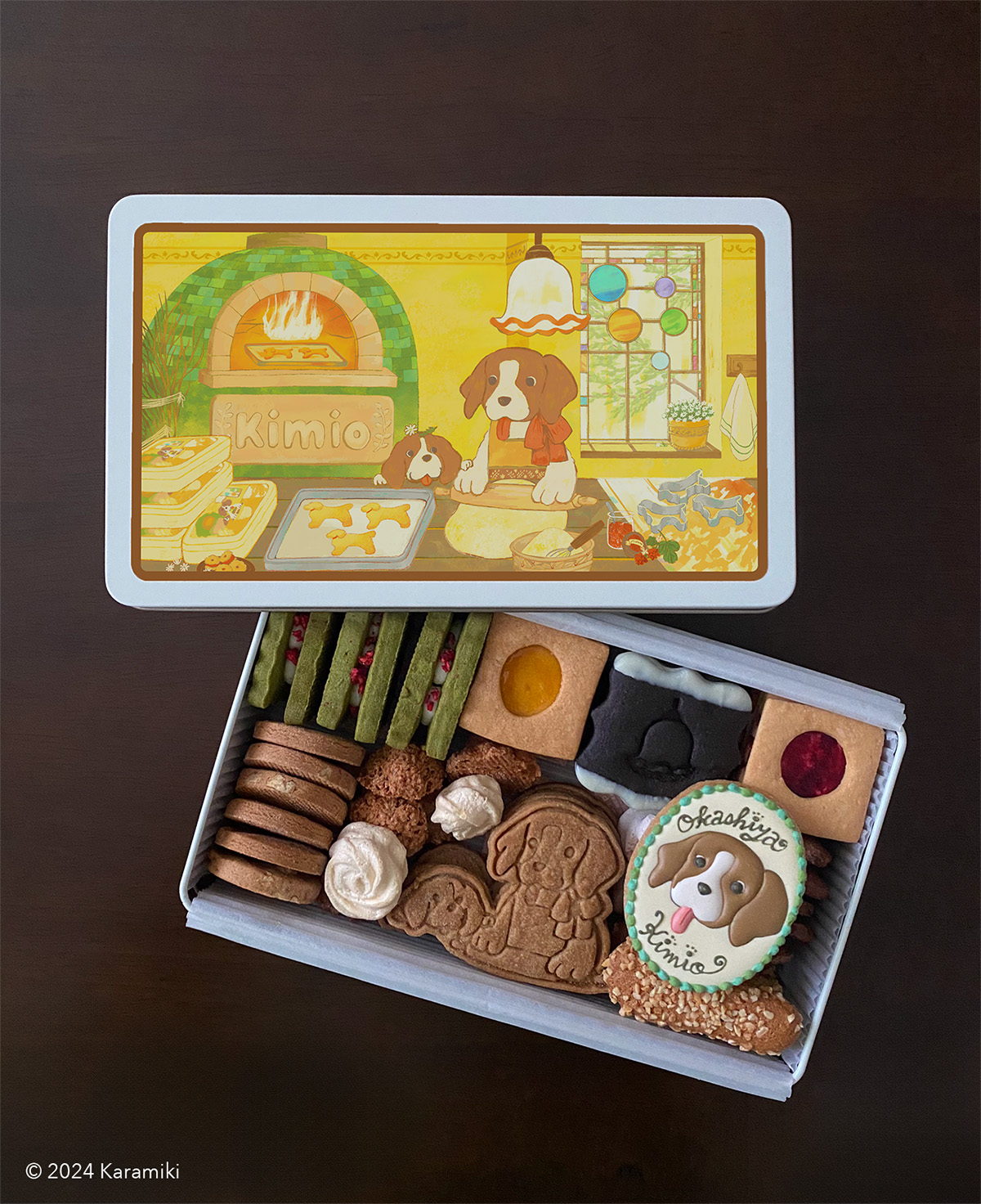 お菓子屋きみお１周年記念パッケージ、ビーグル