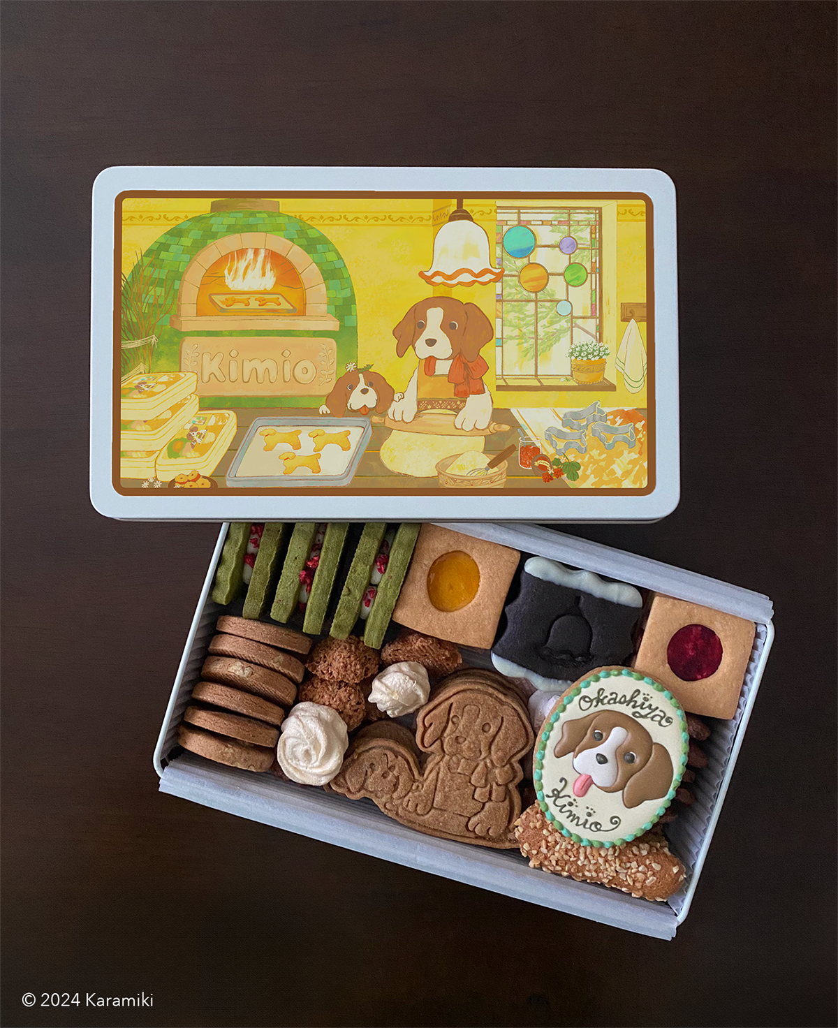 お菓子屋きみお１周年記念パッケージ、ビーグル