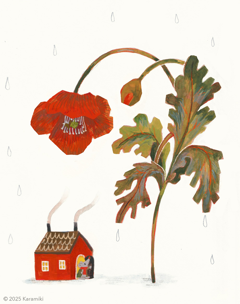 ポピーとネズミの家イラスト