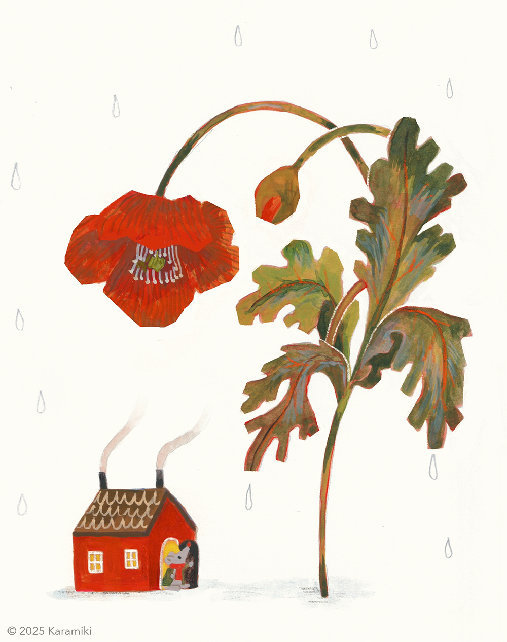 ポピーとネズミの家イラスト