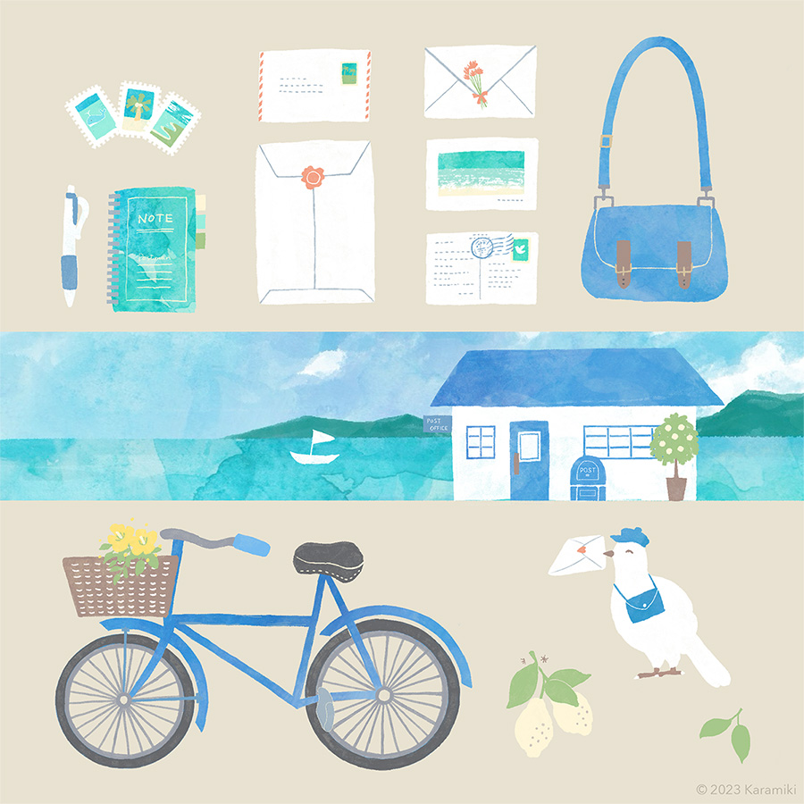 海街の郵便屋さんイラスト