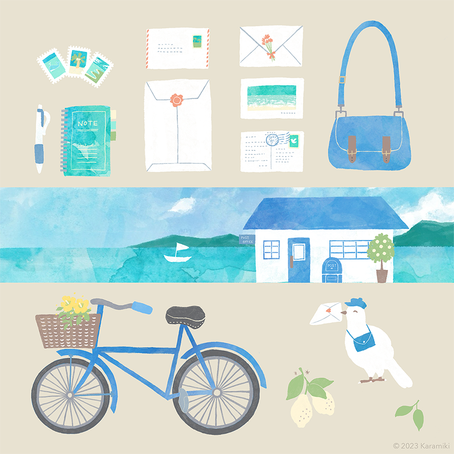海街の郵便屋さんイラスト