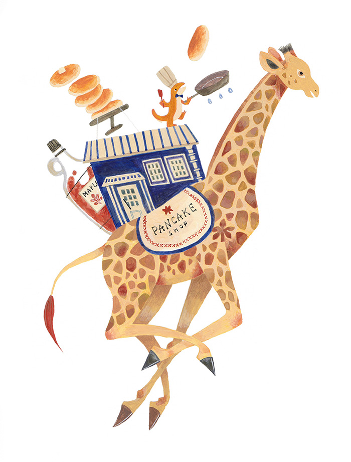 オランダのチューリップ畑の家とキリンの引っ越しやさん